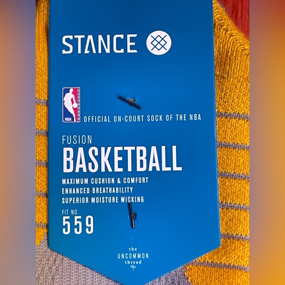 Stance Fusion Basketball Fit No 559 NBA Indiana Pacers Crew Socks Large 9-12 NEW - Picture 4 of 8